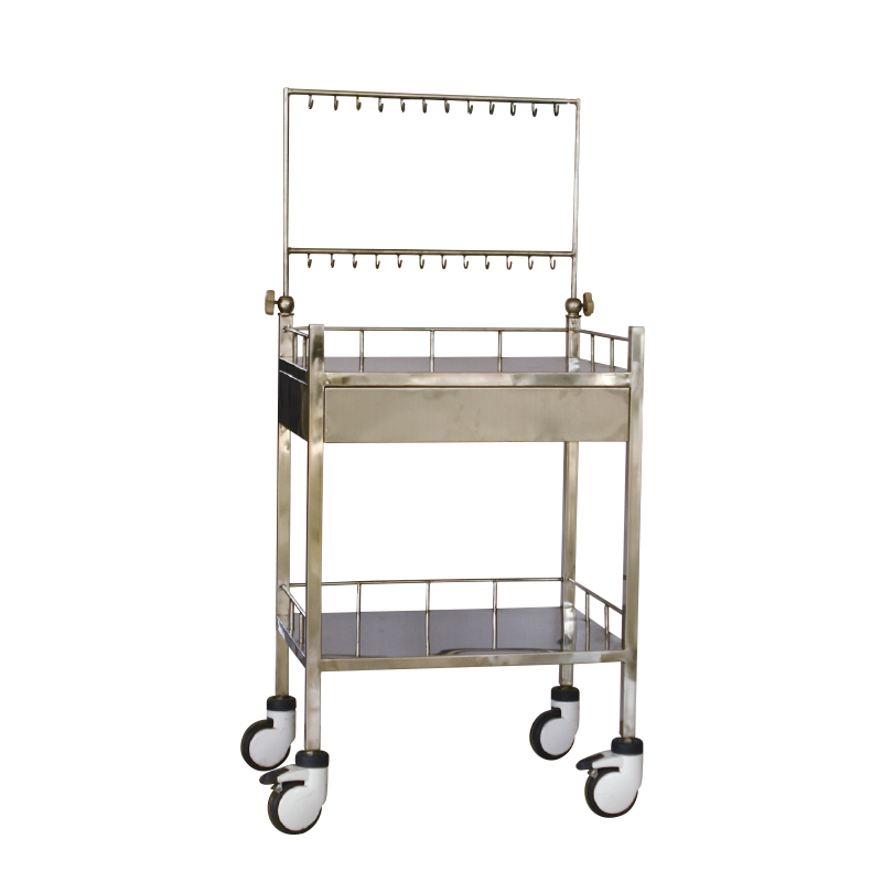 Gerobak Infus Lapisan Ganda Stainless Steel