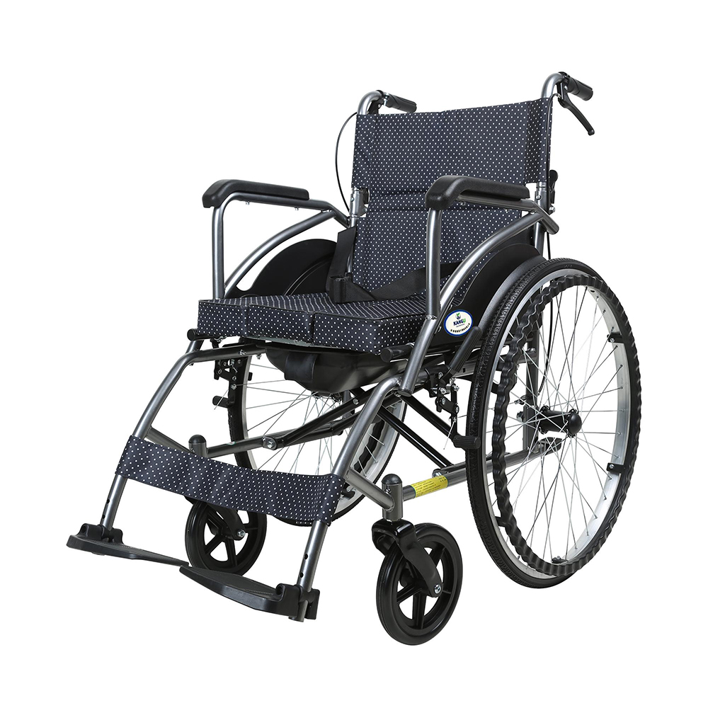 Xe lăn c&oacute; tựa lưng gập bằng tay với b&aacute;nh sau lớn