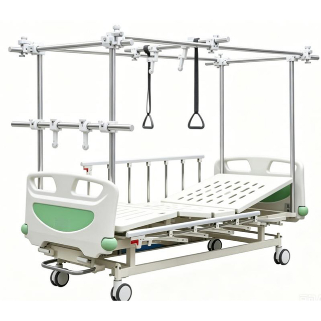 Cama ortop&eacute;dica de tra&ccedil;&atilde;o dupla com cabeceira em ABS
