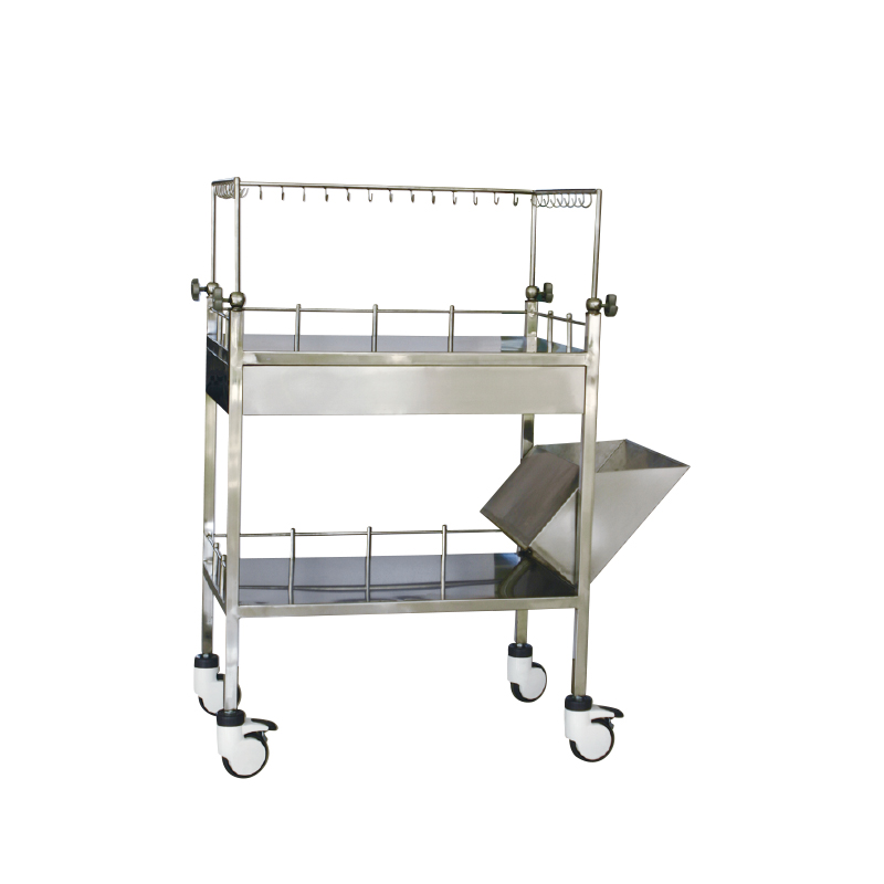 Xe đẩy truyền dịch một lớp bằng th&eacute;p kh&ocirc;ng gỉ