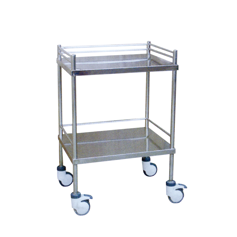 Gerobak Instrumen Lapisan Ganda Stainless Steel